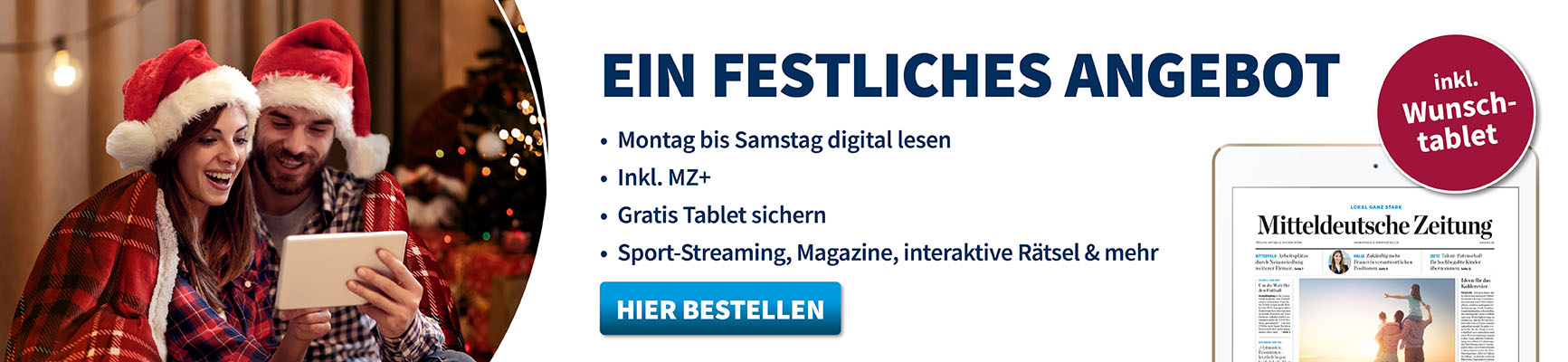 Digitale Zeitung lesen und Wunschtablet sichern