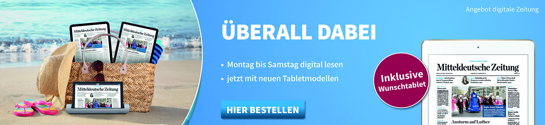 Digitale Zeitung lesen inkl. Wunschtablet