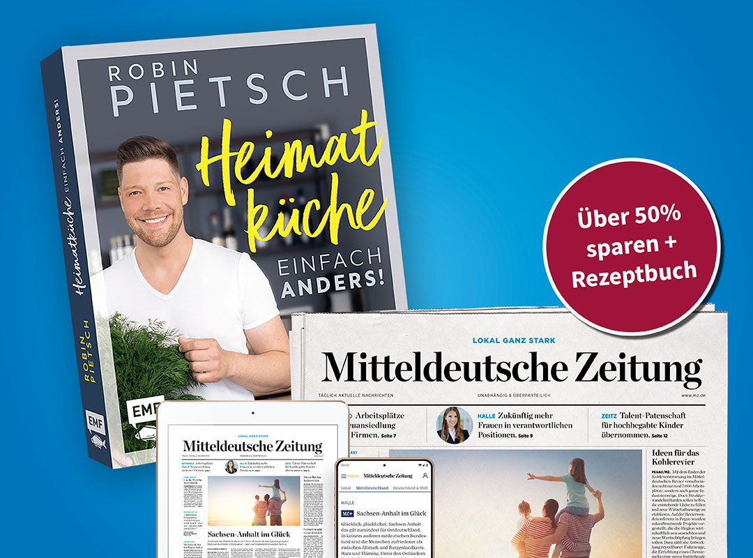 gedruckte und digitale Zeitung mit 50 Prozent Ersparnis plus Kochbuch Heimatküche von Robin Pietsch