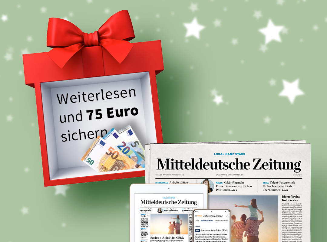 gedruckte und digitale Zeitung mit 75 Euro Geldprämie in Geschenkbox